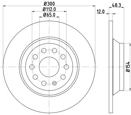 MINTEX MDC2527: Piduriketas Ø: 300mm, täis, Ø: 300mm, ilma rattakeskmeta, ilma rattalaagrita, ilma rattakinnituspoltideta