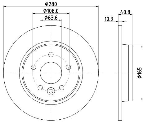 MINTEX MDC2529: Piduriketas Ø: 280mm, täis, Ø: 280mm, ilma rattakeskmeta, ilma rattalaagrita, ilma rattakinnituspoltideta