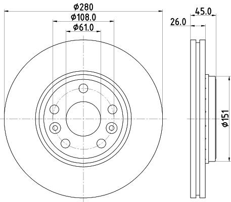 MINTEX MDC2547: Piduriketas Ø: 280mm, välisõhutus, Ø: 280mm, ilma rattakeskmeta, ilma rattalaagrita, ilma rattakinnituspoltideta