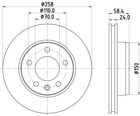 MINTEX MDC424: Piduriketas Ø: 258mm, välisõhutus, Ø: 258mm, ilma rattakeskmeta, ilma rattalaagrita, ilma rattakinnituspoltideta