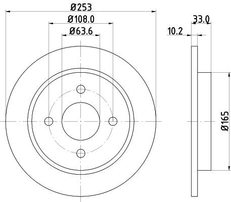 MINTEX MDC442: Bremseskive Ø: 253mm, fullt ut, Ø: 253mm, uten hjulnav, uten hjullager, uten hjulfestebolt