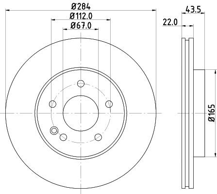 MINTEX MDC741: Piduriketas Ø: 284mm, sisemine õhutus, Ø: 284mm, ilma rattakeskmeta, ilma rattalaagrita, ilma rattakinnituspoltideta