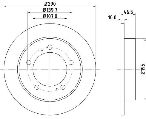 MINTEX MDC747: Piduriketas Ø: 290mm, täis, Ø: 290mm, ilma rattakeskmeta, ilma rattalaagrita, ilma rattakinnituspoltideta