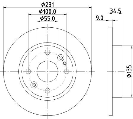 MINTEX MDC772: Piduriketas Ø: 231mm, täis, Ø: 231mm, ilma rattakeskmeta, ilma rattalaagrita, ilma rattakinnituspoltideta