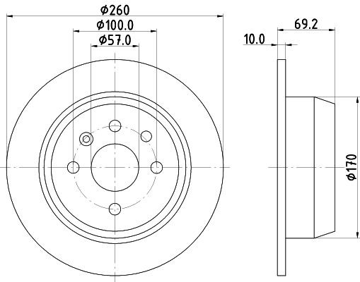 MINTEX MDC786: Piduriketas Ø: 260mm, täis, Ø: 260mm, ilma rattakeskmeta, ilma rattalaagrita, ilma rattakinnituspoltideta