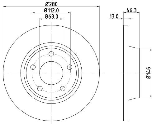 MINTEX MDC829: Piduriketas Ø: 280mm, täis, Ø: 280mm, ilma rattakeskmeta, ilma rattalaagrita, ilma rattakinnituspoltideta