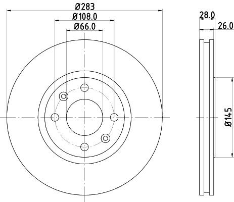 MINTEX MDC869: Piduriketas Ø: 283mm, välisõhutus, Ø: 283mm, ilma rattakeskmeta, ilma rattalaagrita, ilma rattakinnituspoltideta