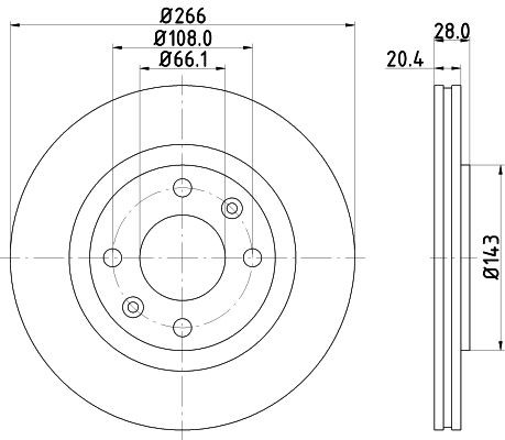 MINTEX MDC990: Piduriketas Ø: 266mm, välisõhutus, Ø: 266mm, ilma rattakeskmeta, ilma rattalaagrita, ilma rattakinnituspoltideta