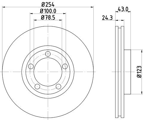 MINTEX MDC996: Piduriketas Ø: 254mm, sisemine õhutus, Ø: 254mm, ilma rattakeskmeta, ilma rattalaagrita, ilma rattakinnituspoltideta