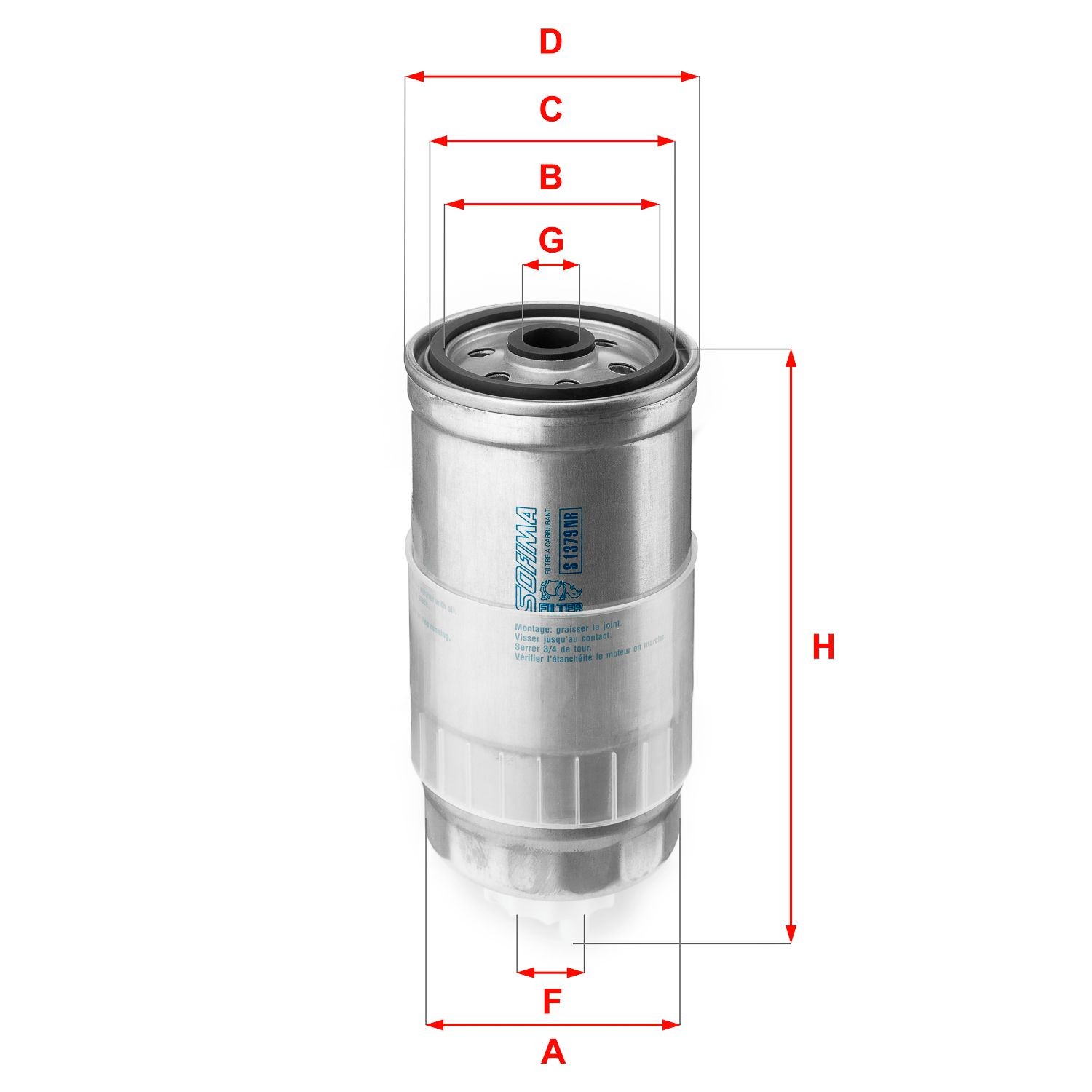 SOFIMA S 1379 NR: Kütusefilter
