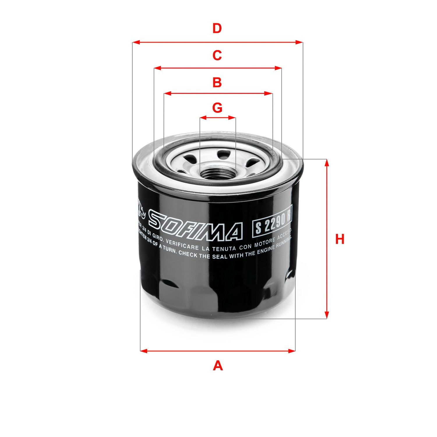 SOFIMA S 2290 R: Oliefilter med en returløbs-stop-ventil