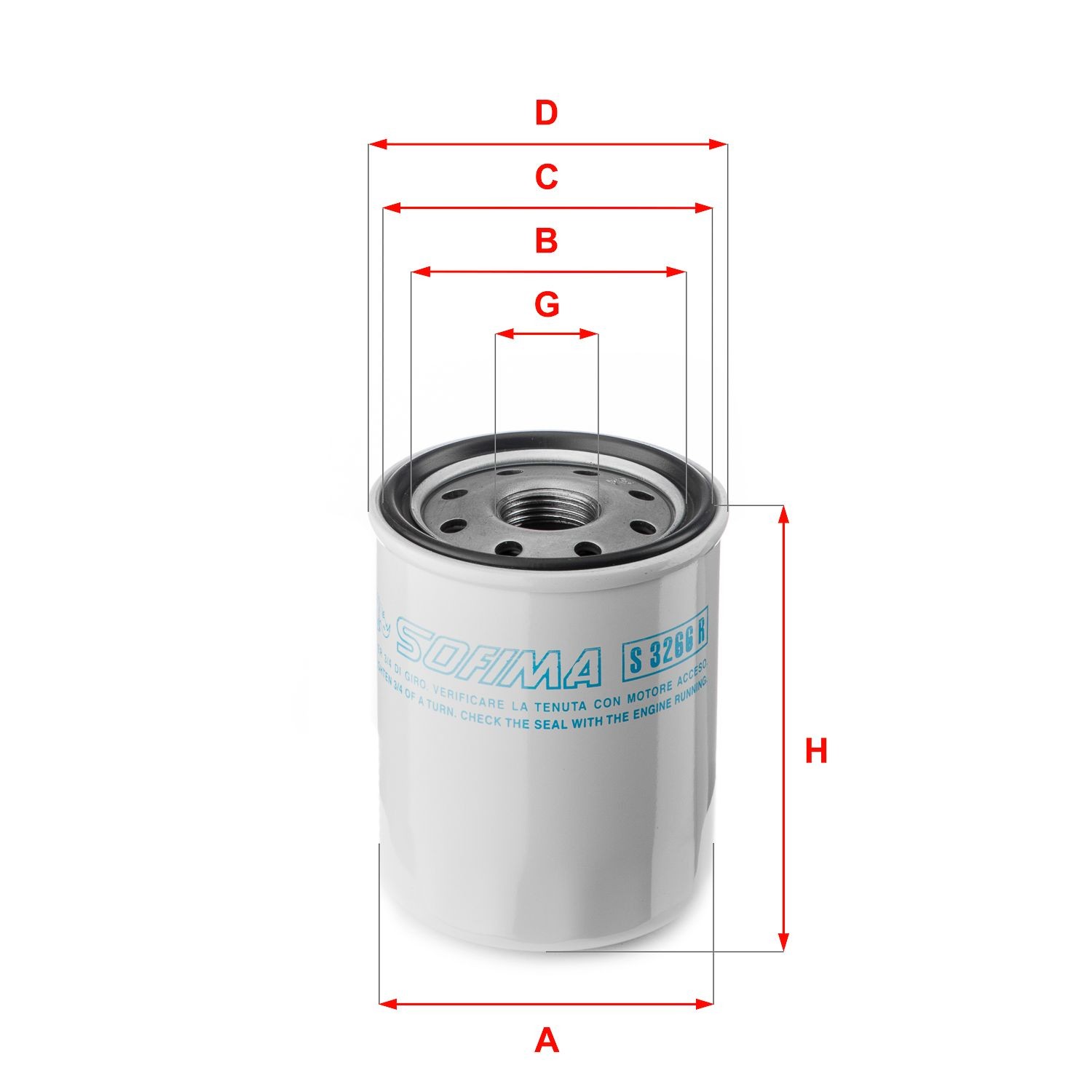 SOFIMA S 3266 R: Oljefilter med en retursperreventil