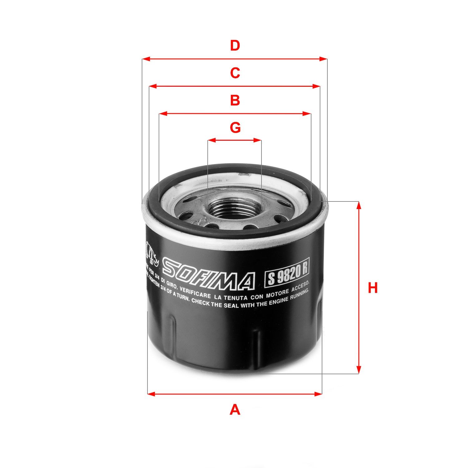 SOFIMA S 9820 R: Õlifilter