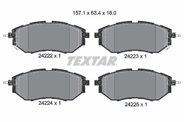 TEXTAR 2422201: Plăcuțe de frână Q+