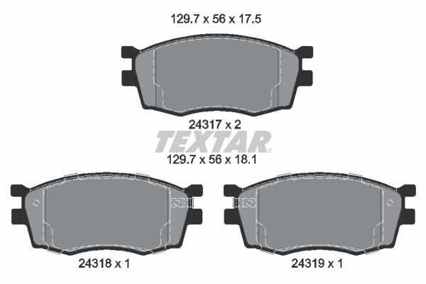 TEXTAR 2431701: Plăcuțe de frână Q+