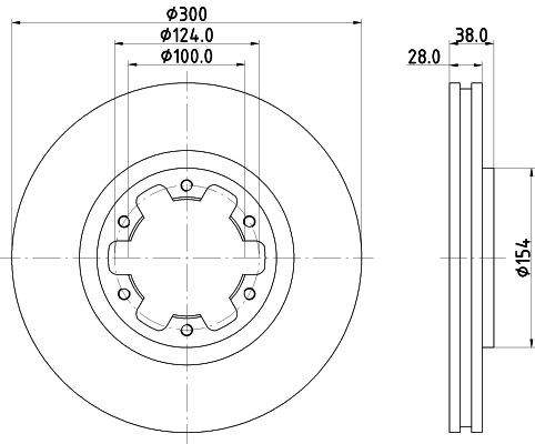 MINTEX MDC1754: Piduriketas Ø: 300mm, sisemine õhutus, Ø: 300mm, ilma rattakeskmeta, ilma rattalaagrita, ilma rattakinnituspoltideta
