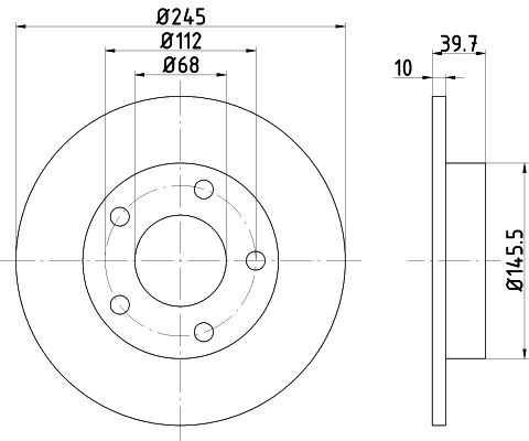 MINTEX MDC1155: Piduriketas Ø: 245mm, täis, Ø: 245mm, ilma rattakeskmeta, ilma rattakinnituspoltideta