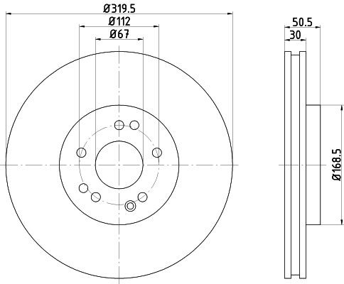 MINTEX MDC1304: Piduriketas Ø: 320mm, sisemine õhutus, Ø: 320mm, ilma rattakeskmeta, ilma rattakinnituspoltideta