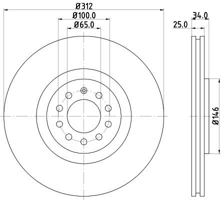 MINTEX MDC1381: Piduriketas Ø: 312mm, sisemine õhutus, Ø: 312mm, ilma rattakeskmeta, ilma rattalaagrita, ilma rattakinnituspoltideta