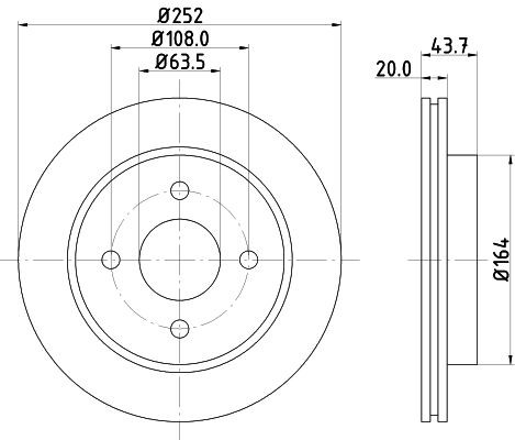 MINTEX MDC774: Piduriketas Ø: 252mm, sisemine õhutus, Ø: 252mm, ilma rattakeskmeta, ilma rattalaagrita, ilma rattakinnituspoltideta