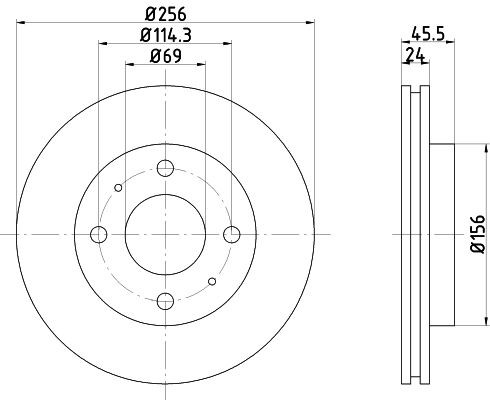 MINTEX MDC856: Piduriketas Ø: 256mm, sisemine õhutus, Ø: 256mm, ilma rattakeskmeta, ilma rattalaagrita, ilma rattakinnituspoltideta