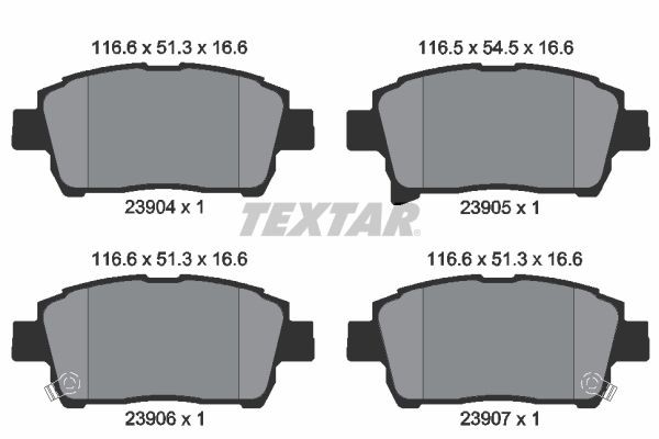 TEXTAR 2390401: Piduriklotsid