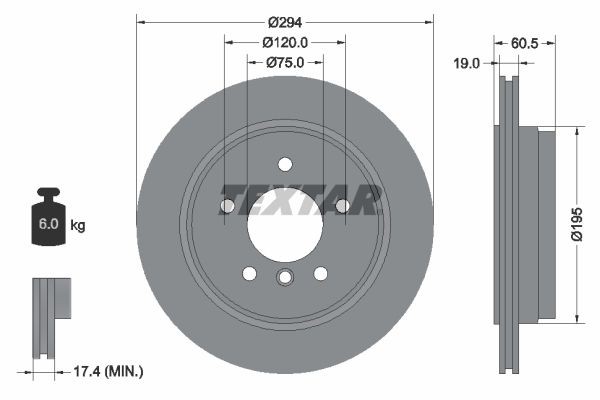TEXTAR 92141700: Piduriketas Ø: 294mm, välisõhutus, Ø: 294mm, ilma rattakeskmeta, ilma rattalaagrita, ilma rattakinnituspoltideta