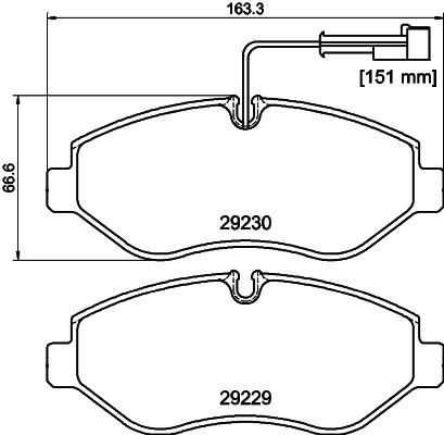 MINTEX MDB2917: Piduriklotsid koos pidurisadula kruvidega