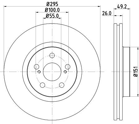 MINTEX MDC1695: Piduriketas Ø: 295mm, sisemine õhutus, Ø: 295mm, ilma rattakeskmeta, ilma rattalaagrita, ilma rattakinnituspoltideta
