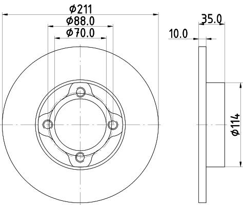 MINTEX MDC1102: Piduriketas Ø: 211mm, täis, Ø: 211mm, ilma rattakeskmeta, ilma rattalaagrita, ilma rattakinnituspoltideta