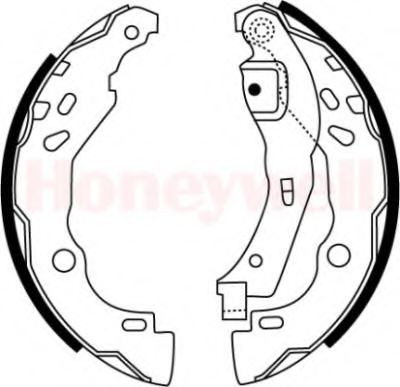 BENDIX 362427B: Piduriklotside komplekt Tagasild, 203mm