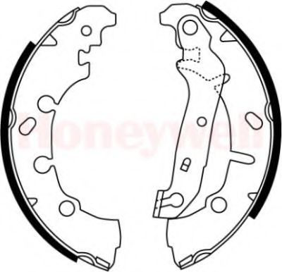 BENDIX 362413B: Piduriklotside komplekt Tagasild, 203mm