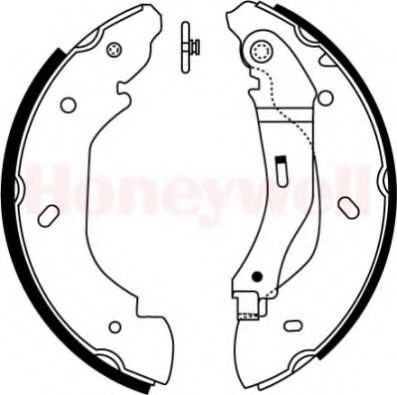 BENDIX 362414B: Piduriklotside komplekt Tagasild, 254mm
