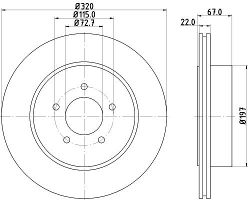 MINTEX MDC1929: Piduriketas Ø: 320mm, sisemine õhutus, Ø: 320mm, ilma rattakeskmeta, ilma rattalaagrita, ilma rattakinnituspoltideta