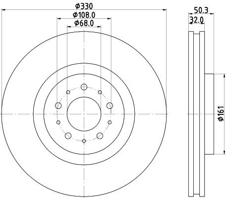 MINTEX MDC1938: Piduriketas Ø: 330mm, sisemine õhutus, Ø: 330mm, ilma rattakeskmeta, ilma rattalaagrita, ilma rattakinnituspoltideta
