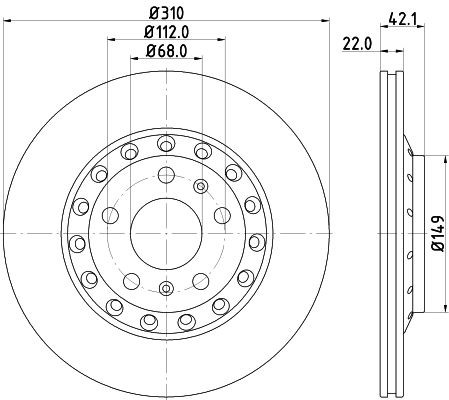 MINTEX MDC2063: Piduriketas Ø: 310mm, välisõhutus, Ø: 310mm, ilma rattakeskmeta, ilma rattalaagrita, ilma rattakinnituspoltideta