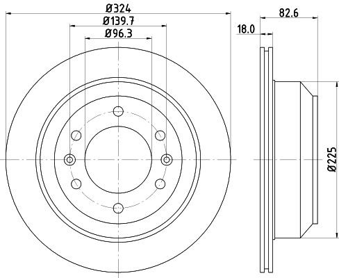 MINTEX MDC2124: Piduriketas Ø: 324mm, sisemine õhutus, Ø: 324mm, ilma rattakeskmeta, ilma rattalaagrita, ilma rattakinnituspoltideta