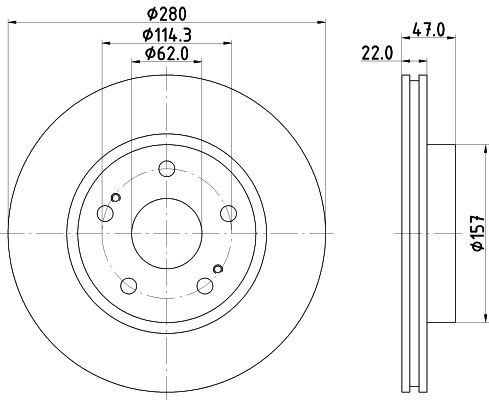 MINTEX MDC2179: Piduriketas Ø: 280mm, sisemine õhutus, Ø: 280mm, ilma rattakeskmeta, ilma rattalaagrita, ilma rattakinnituspoltideta