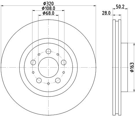 MINTEX MDC1939: Piduriketas Ø: 320mm, välisõhutus, Ø: 320mm, ilma rattakeskmeta, ilma rattalaagrita, ilma rattakinnituspoltideta