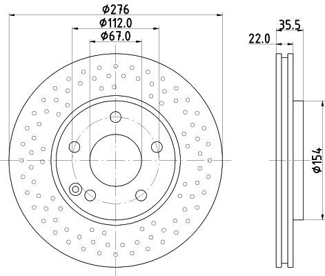 MINTEX MDC2283: Piduriketas Ø: 276mm, sisemine õhutus, perforeeritud, Ø: 276mm, ilma rattakeskmeta, ilma rattalaagrita, ilma rattakinnituspoltideta