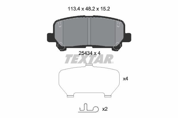 TEXTAR 2543401: Plăcuțe de frână cu acceasorii, cu suruburi etrier