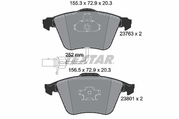 TEXTAR 2376381: Plăcuțe de frână epad+