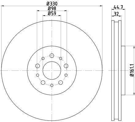 TEXTAR 92261303: Disco freno Ø: 330mm, ventilazione interna, Ø: 330mm, rivestito, senza mozzo portaruota, senza bullone fissaggio ruota PRO