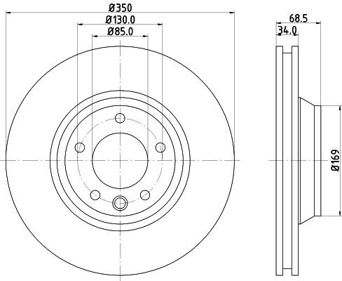 MINTEX MDC1611R: Piduriketas Ø: 350mm, sisemine õhutus, Ø: 350mm, ilma rattakeskmeta, ilma rattalaagrita, ilma rattakinnituspoltideta