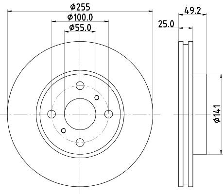 MINTEX MDC2560: Remschijf Ø: 255mm, interne ventilatie, Ø: 255mm, Zonder wielnaaf, Zonder wiellager, Zonder wielbevestigingsbout