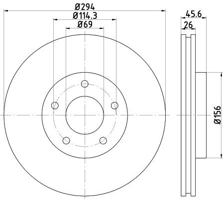 MINTEX MDC2540: Piduriketas Ø: 294mm, sisemine õhutus, Ø: 294mm, ilma rattakeskmeta, ilma rattakinnituspoltideta