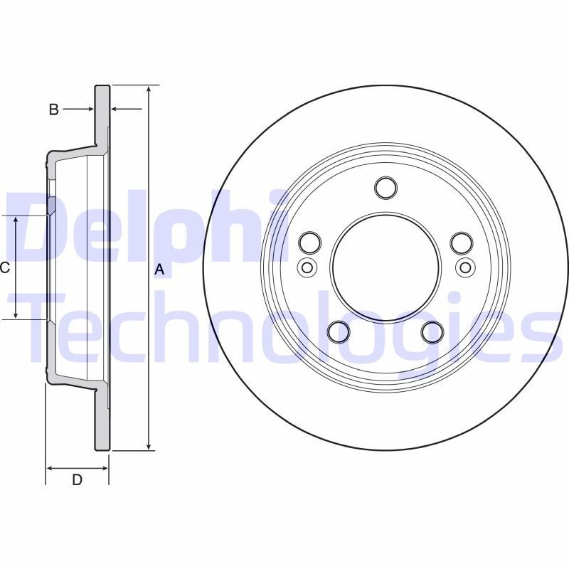 DELPHI BG4559: Piduriketas Ø: 262mm, täis, Ø: 262mm