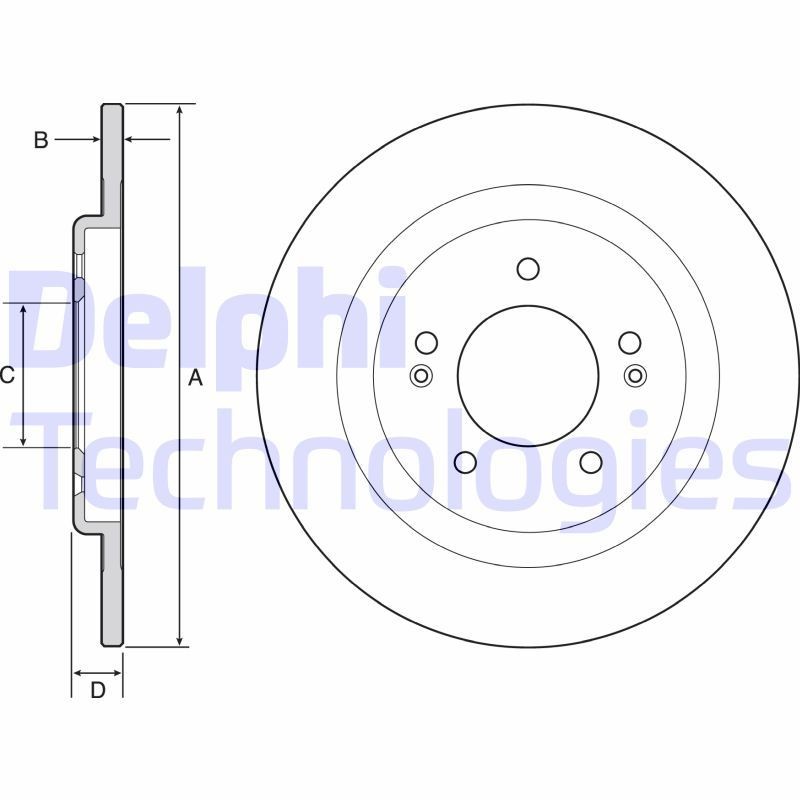 DELPHI BG4563: Piduriketas Ø: 284mm, täis, Ø: 284mm