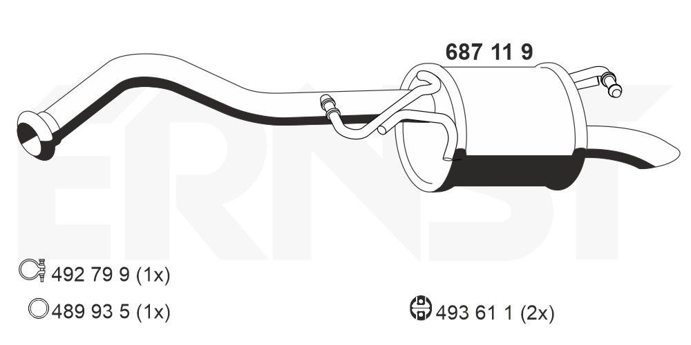 ERNST 687119: Lõppsummuti 840mm