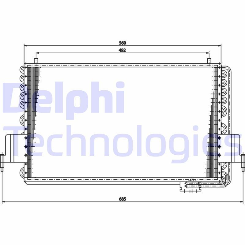 DELPHI TSP0225159: Condensor voor airco 25mm